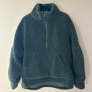 Lululemon Scuba Oversized Fleece Funnel-Neck Half-Zip Smoked Spruce Sherpa M/L